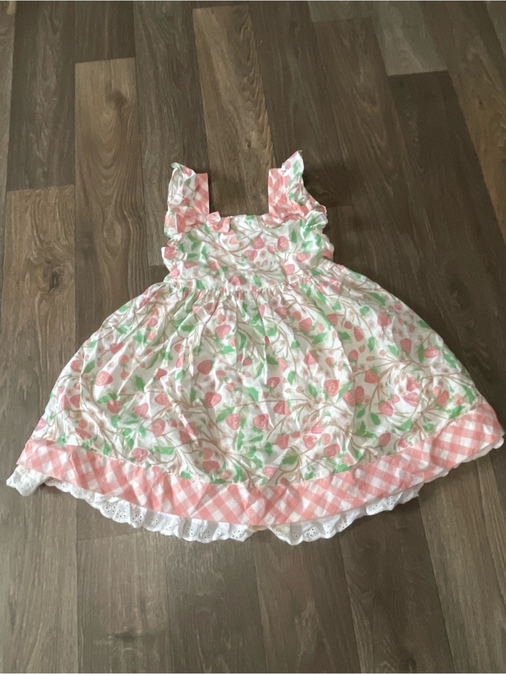 cupcakes & cashmere Pink and Green Floral Ruffle Strap Dress